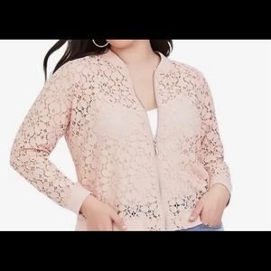 Torrid beautiful light weight Bomber lace jacket. Not stretchy.